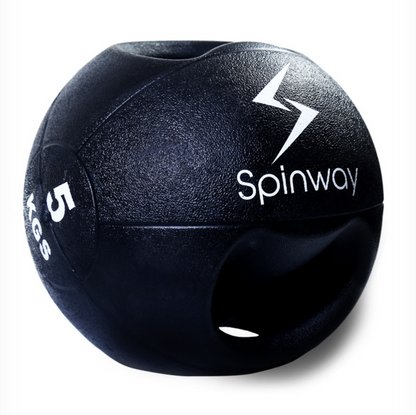 Rubber Medicine Ball with Double Grip- 5kg